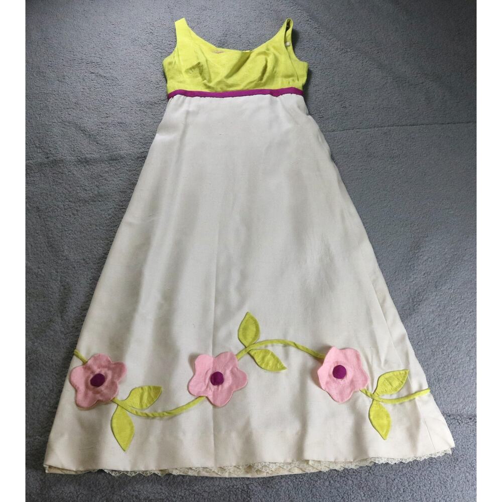 Sarff Zumpano Dress Xs Small Floral Print Maxi Showcase of Fashions Vintage 60s